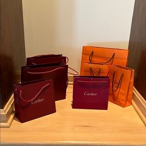 Cartier Elegant Red and Orange Gift Bags